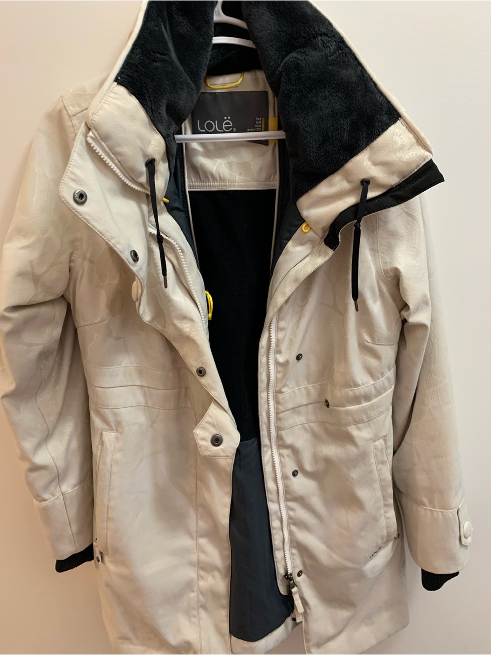 Lole Women's Cream Parka Jacket - Insulated Winter Coat